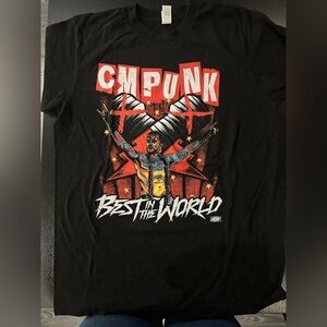 AEW CM PUNK Graphic T-Shirt Size Medium